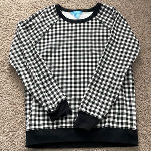 Draper James Natalie sweatshirt in black and white gingham